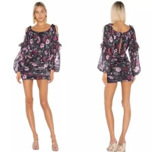 Tularosa Floral Ruffle final mini dress NWT small retail 258$